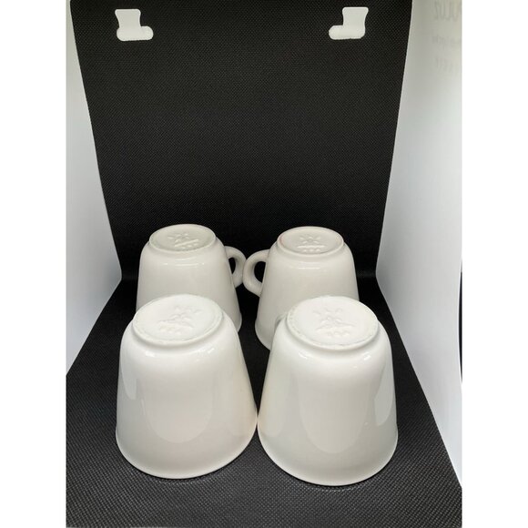 4‎ VTG Homer Laughlin Coffee Tea Cups Mugs 6 Oz Restaurant Ware White Farm House - Picture 4 of 8